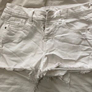 White Jean cutoffs